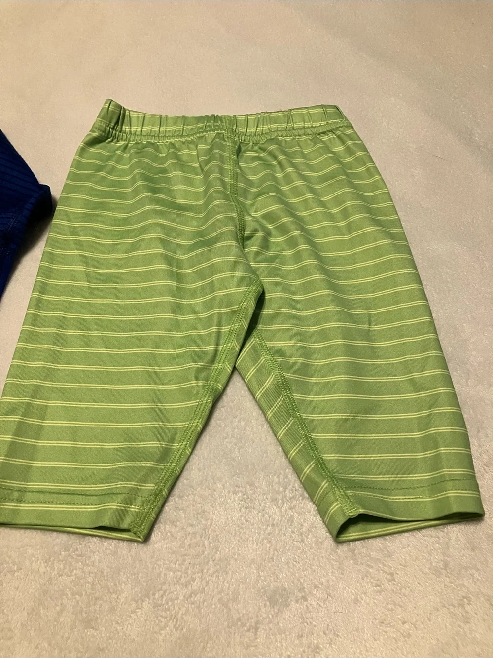 Patagonia Navy Blue Baby Bodysuit & Light Green Striped Pants Set